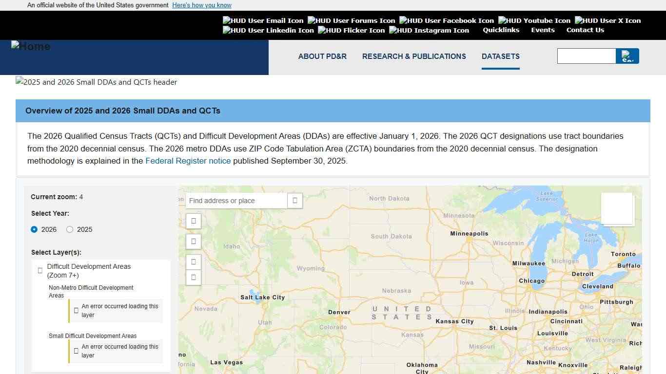 2025 and 2026 Small DDAs and QCTs HUD USER